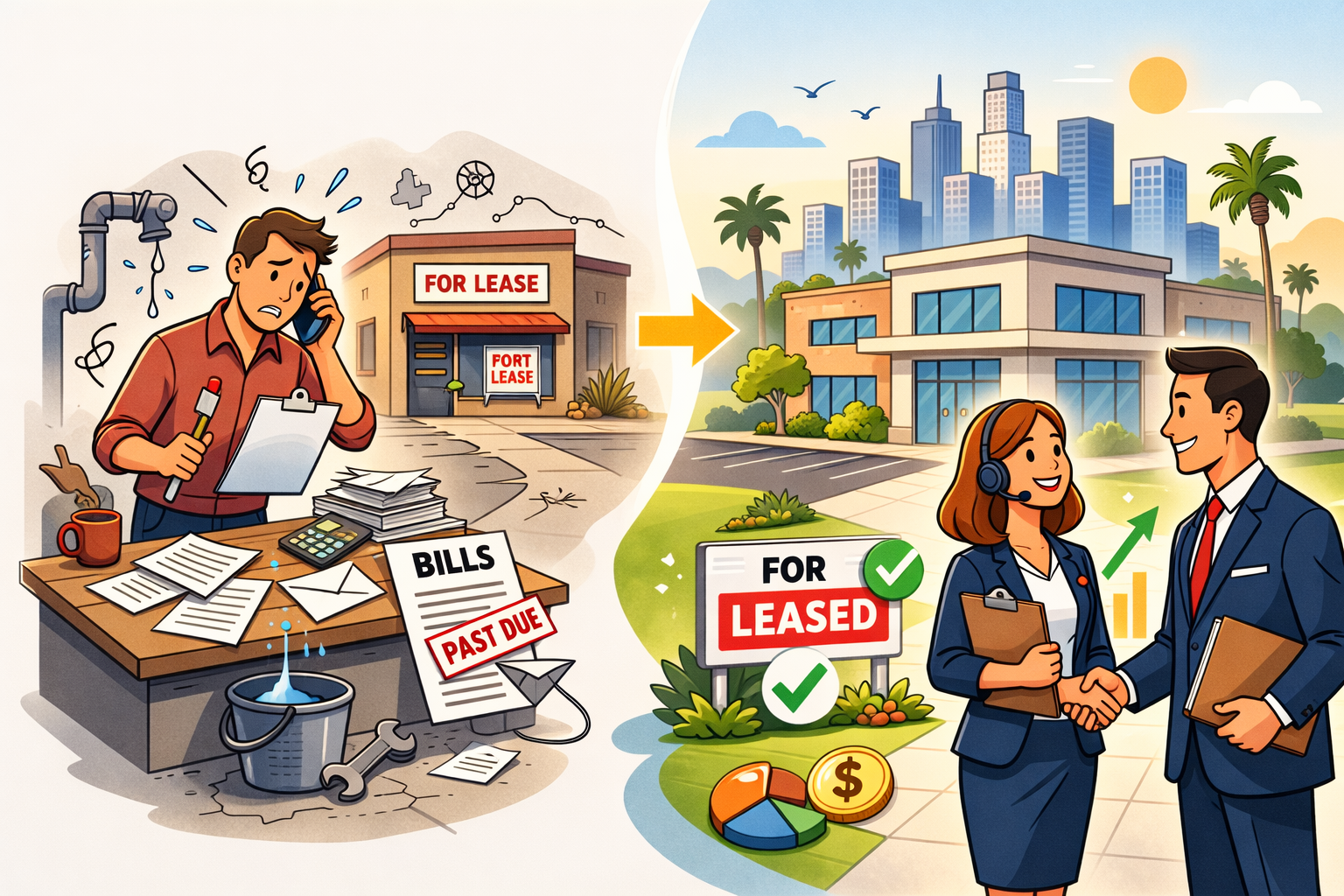 self managers struggling until third party management is hired.