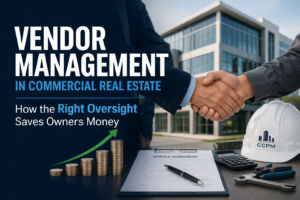 handshake in front of commercial management